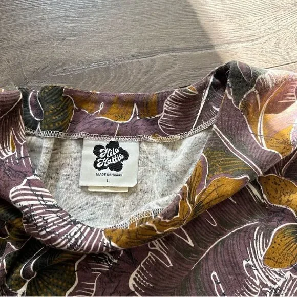 Hilo Hattie Women Short Sleeve Hawaiian Maxi Dress Size L Made In Hawaii Purple - Picture 7 of 8